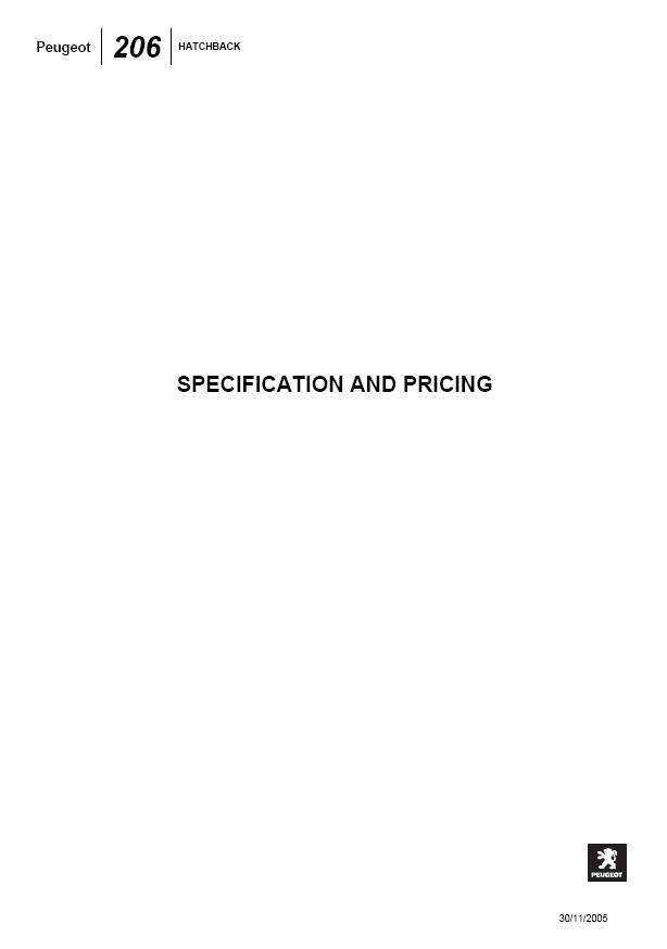 Peugeot 206 Specifications & Pricing