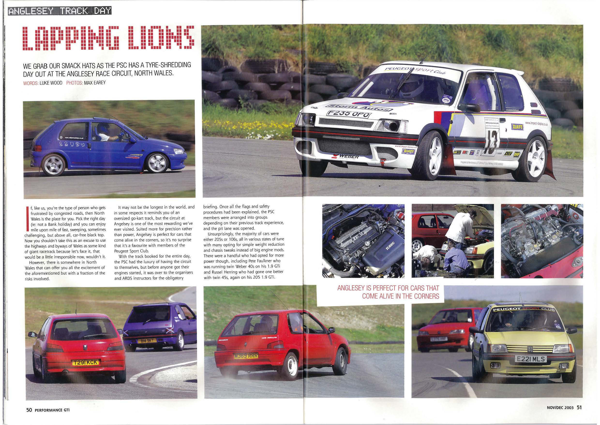 PSC Anglesey Track day PGTI Nov 03