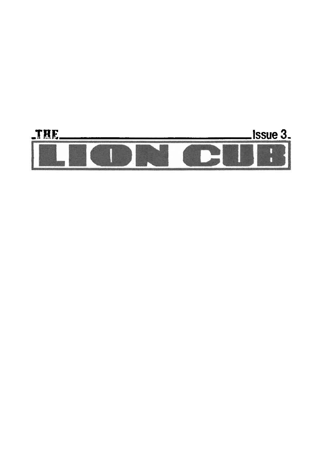 The Lion Cub Issue 3